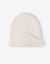 Distressed Rib-Knit Beanie