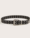 Double Row Studded PU Leather Belt