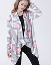 Geometric Open Front Handkerchief Hem Cardigan