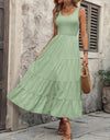 Smocked Scoop Neck Sleeveless Tank Dress