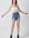 RISEN High Rise Distressed Denim Shorts