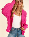 Haptics Full Size Button Down Crop Long Sleeve Cardigan