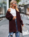 Long Sleeve Waffle-Knit Cardigan