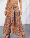 Printed Tie-Front Culottes