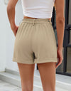 Roll Trim Half Elastic Waist Shorts