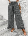 Tied Printed Wide Leg Pants