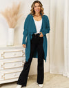 Long Sleeve Open Front Longline Cardigan