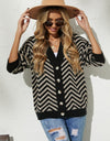 V-Neck Button-Down Cardigan