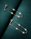 1 Carat Moissanite 925 Sterling Silver Chain Earrings