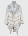 Fringe Detail Open Front Poncho