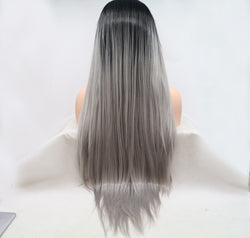 13*3" Lace Front Wigs Synthetic Long Straight 24" 130% Density