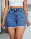 Raw Hem High Waist Denim Shorts