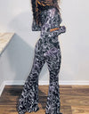 Printed Long Flare Pants