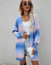 Full Size Gradient Open Front Cardigan