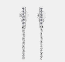 Moissanite 925 Sterling Silver Connected Earrings