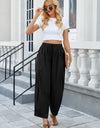 Drawstring Pocketed Wide Leg Pant