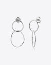 925 Sterling Silver Double Hoop Drop Earrings