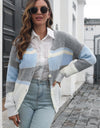 Color Block Button Down Cardigan