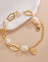 14K Gold-plated Lobster Closure Freshwater Pearl Bracelet