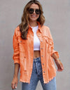 Distressed Drop Shoulder Denim Jacket