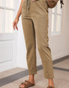 Drawstring Straight Pants with Pockets