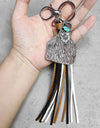 Turquoise Fringe Detail Key Chain