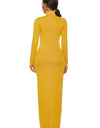 Mock Neck Long Sleeve Maxi Slim Dress