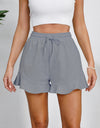 Full Size Drawstring Ruffle Hem Shorts