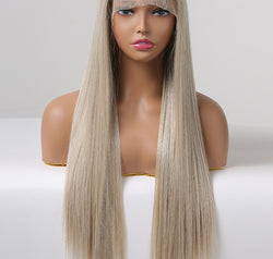 13*2" Lace Front Wigs Synthetic Long Straight 27" 150% Density