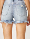 RISEN High Waist Distressed Denim Shorts