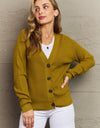 Zenana Kiss Me Tonight Full Size Button Down Cardigan in Chartreuse