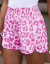 Leopard Elastic Waist Shorts