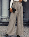 Plaid Wide Leg Pants with Belt