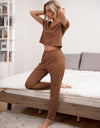 Ivy Lane Round Neck Short Sleeve Top and Pants Lounge Set