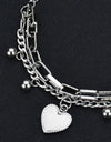 Heart Charm Stainless Steel Bracelet