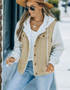 Two-Tone Spliced Denim Sherpa Hooded Jacket