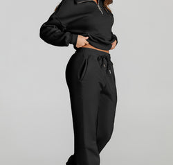Quarter Zip Top and Drawstring Pants Active Set