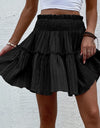 Smocked Waist Frill Trim Skirt