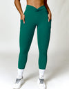 Twisted High Waist Active Pants with Pockets