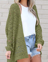 Openwork Open Front Long Sleeve Cardigan