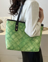 Plaid PU Leather Tote Bag