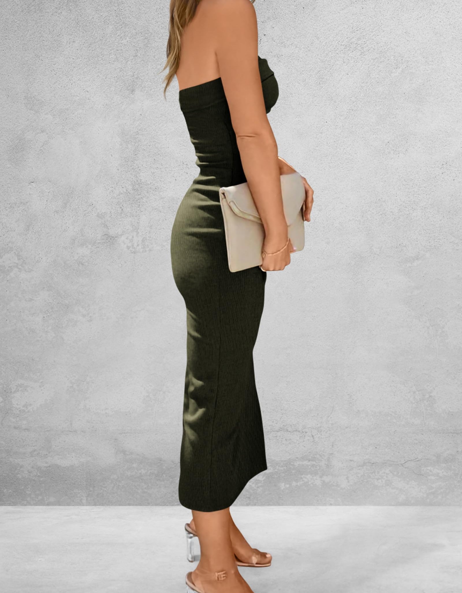 Slit Tube Midi Dress