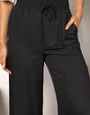 Double Take Drawstring Smocked Waist Wide Leg Pants