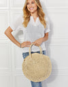 Justin Taylor Beach Date Straw Rattan Handbag in Ivory