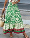 Geometric Elastic Waist Maxi Skirt