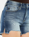 Kancan High Waist Raw Hem Denim Shorts