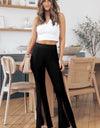 Front Slit Flare Leg Pants