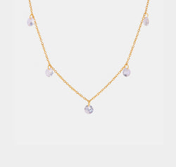 Stainless Steel Rhinestone Charm Necklace