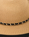 Fame Chain Black Trim Straw Hat