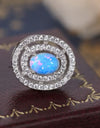 925 Sterling Silver Opal Round Stud Earrings